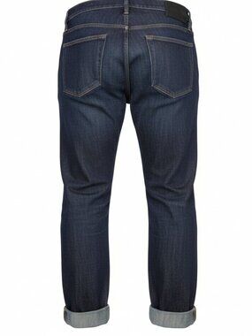 Banana Republic Dark Washed Slim Selvedge Edge Distressed Denim Jeans Size 38x32